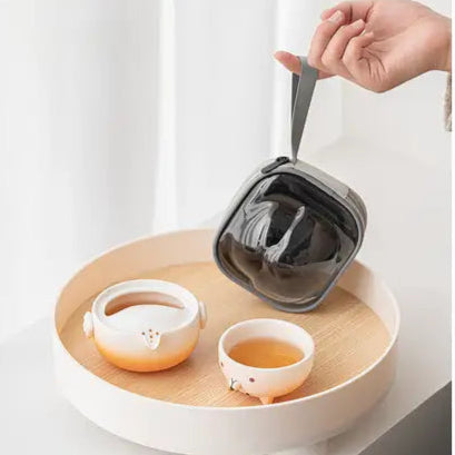 Shiba Inu Teapot Tea Cup Travel Set