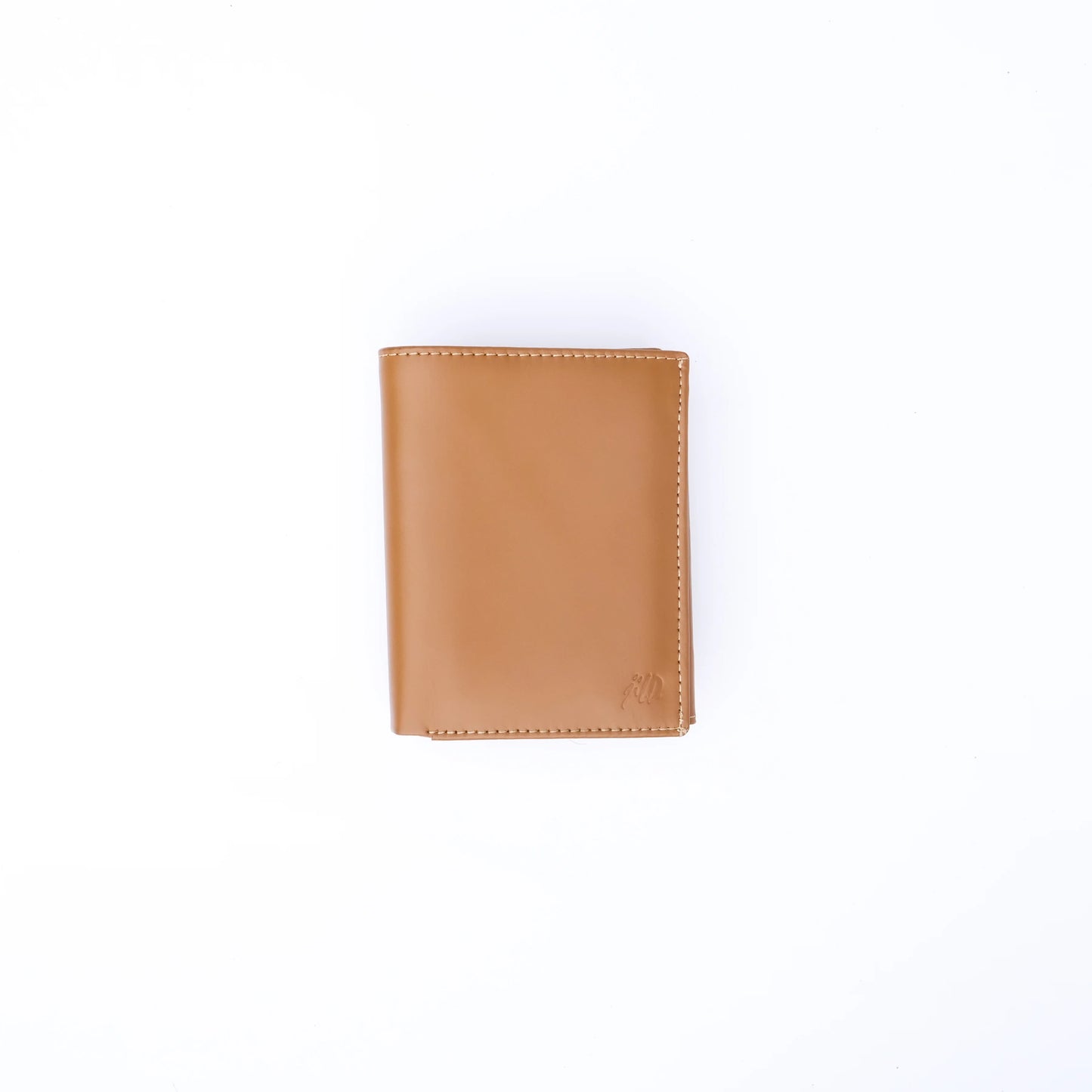 Camel Pure Leather Compact Wallet - Bifold with Coin Pocket & Dual ID Windows