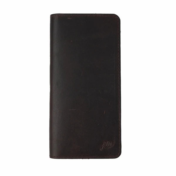 Long Leather Travel Wallet – Brown  Mobile, Credit Card & Passport Holder