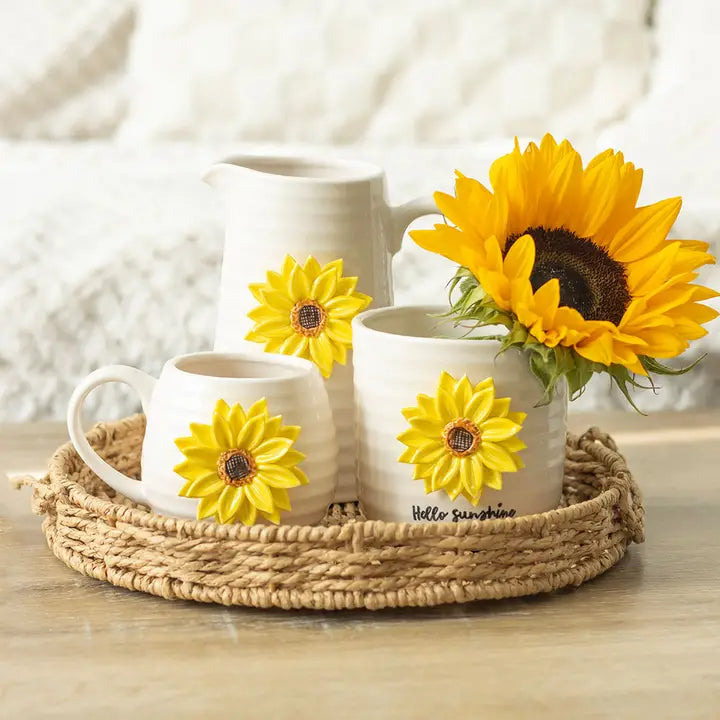 Ceramic Sunflower Rounded Mug and Coffee Cup