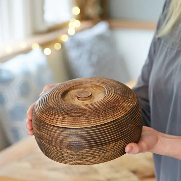 Natural Mango Wood Bowl with Lid