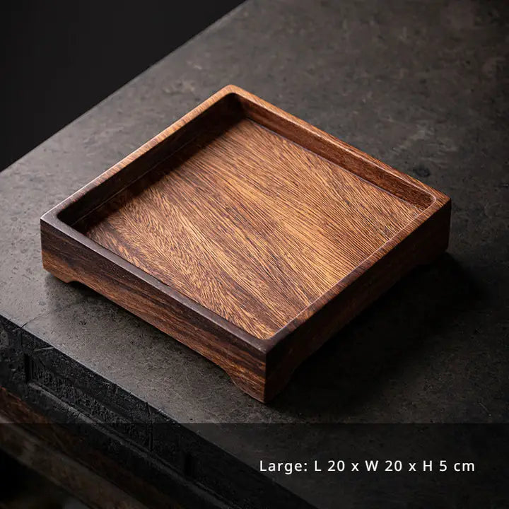Square Walnut Wooden Serving Tray