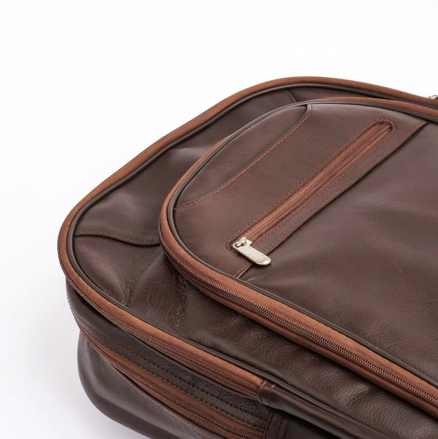 Handmade backpack Leather backpack Dark  Brown backpack Travel Laptop Bag Office Bag Backpack with Zipper Pockets
