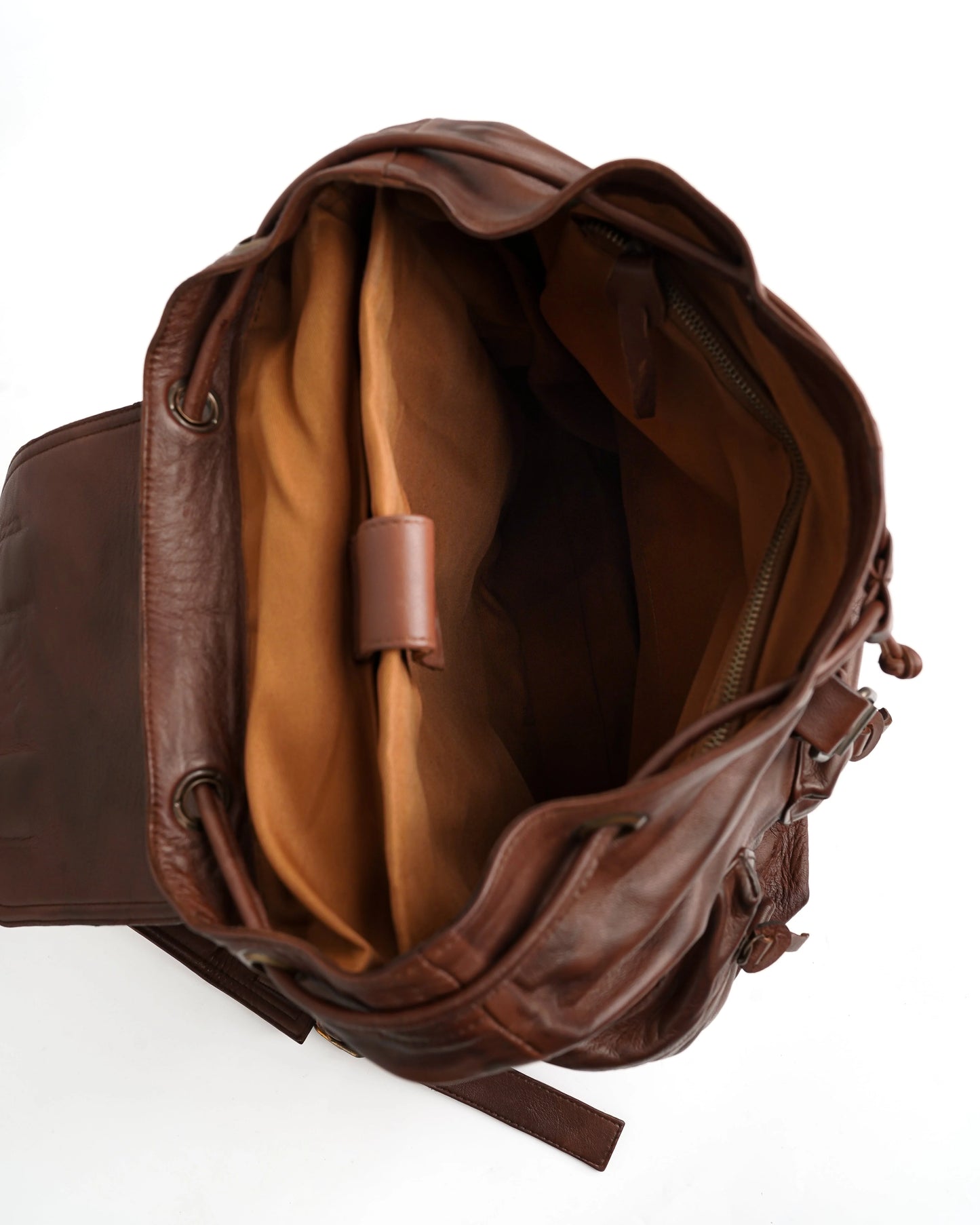 Leather Backpack Handmade Backpack Brown Backpack Unisex Backpack Travel Bag with Laptop Compartment Adjustable Straps Golden Hardware