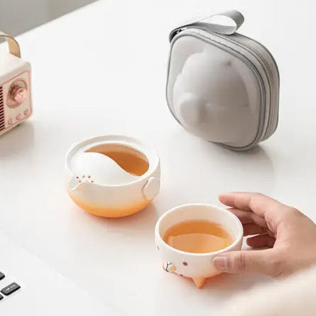 Shiba Inu Teapot Tea Cup Travel Set