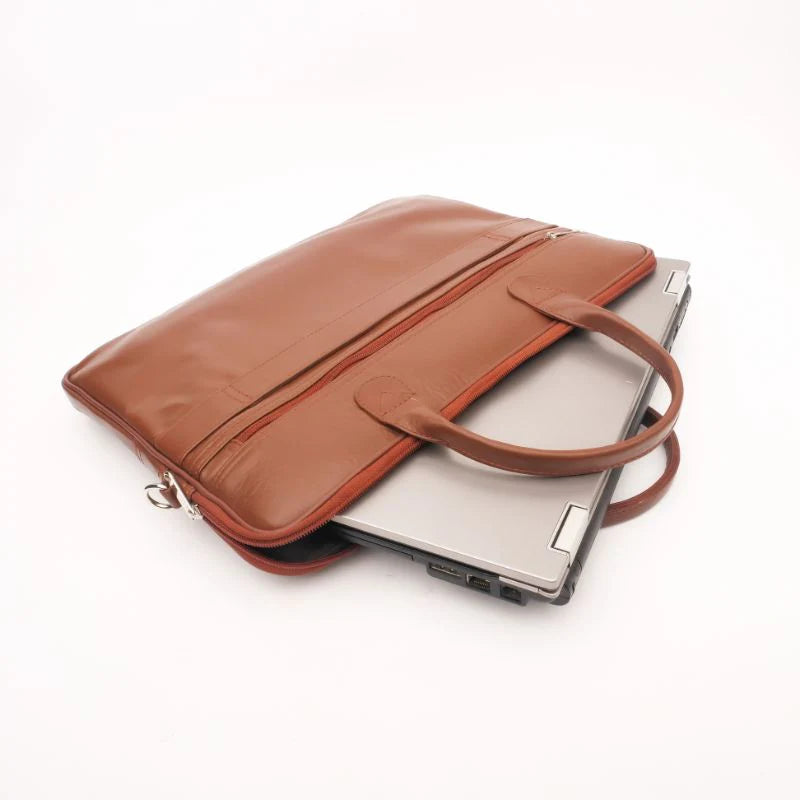 Handmade laptop bag Leather bag Slim Leather Laptop Bag Tan brown laptop bag Men laptop bad leather laptop bag for women