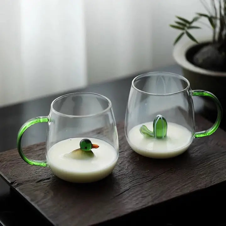 Animal and  Plant Colorful Glass Tea Mug