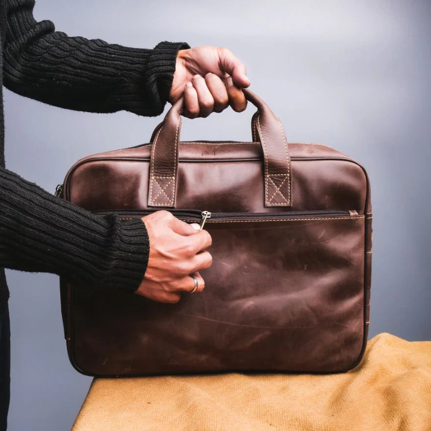 Handmade bag Leather bag Leather laptop bag Shoulder bag Dark brown laptop bag cross body laptop bag Business Laptop Bag Briefcase for Men and Women