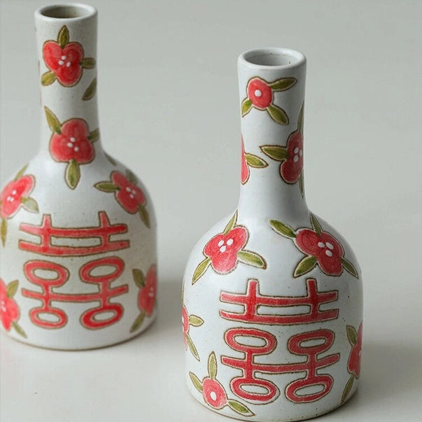 Hand-Painted Antique Ceramic Vase