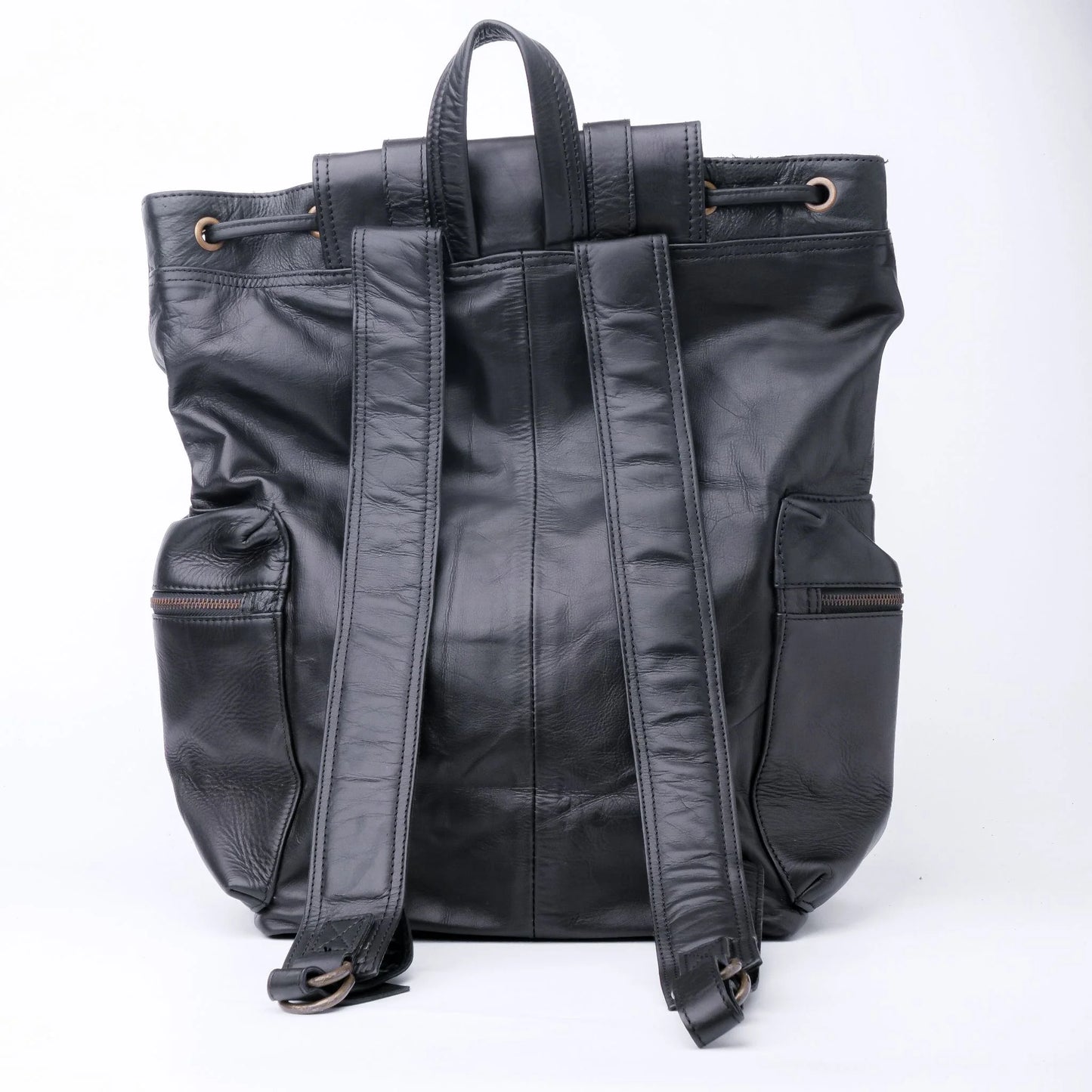 Handmade backpack Leather Backpack Travel bag Office Backpack Black leather backpack