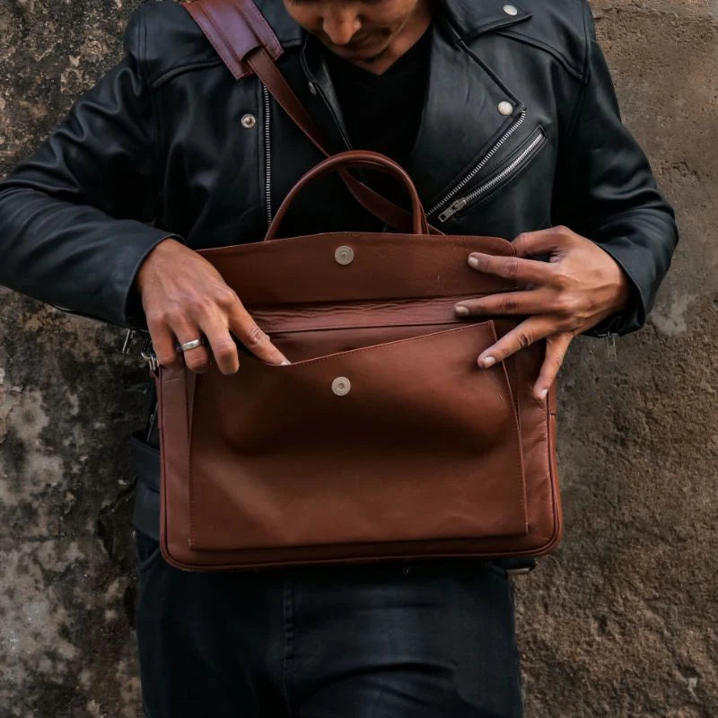 Handmade laptop bag Leather bag Slim Leather Laptop Bag Tan brown laptop bag Men laptop bad leather laptop bag for women