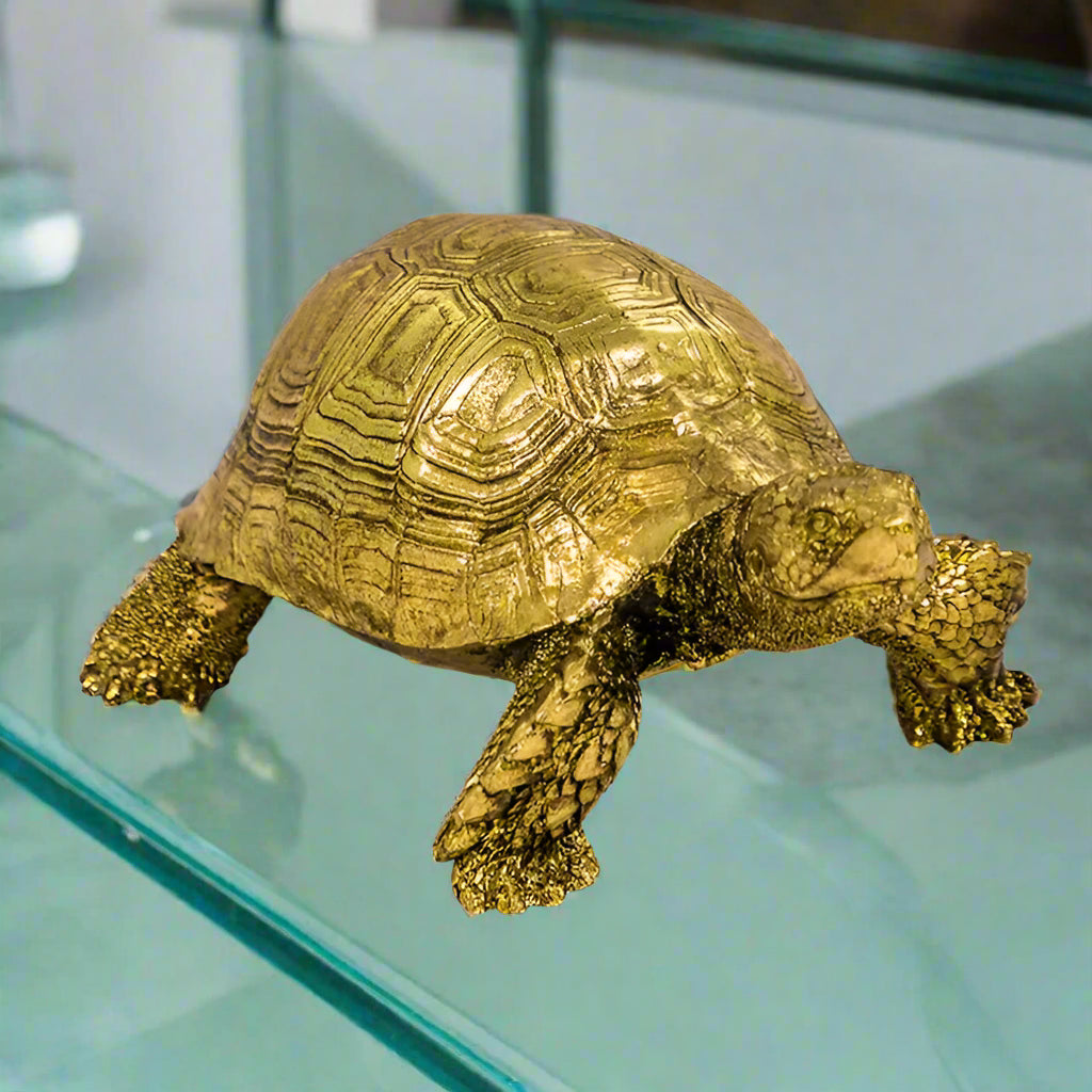 Small Gold Tortoise Figurine