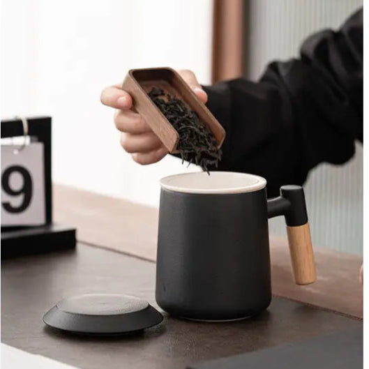 Colorful Ceramic Tea Cup with Lid & Infuser