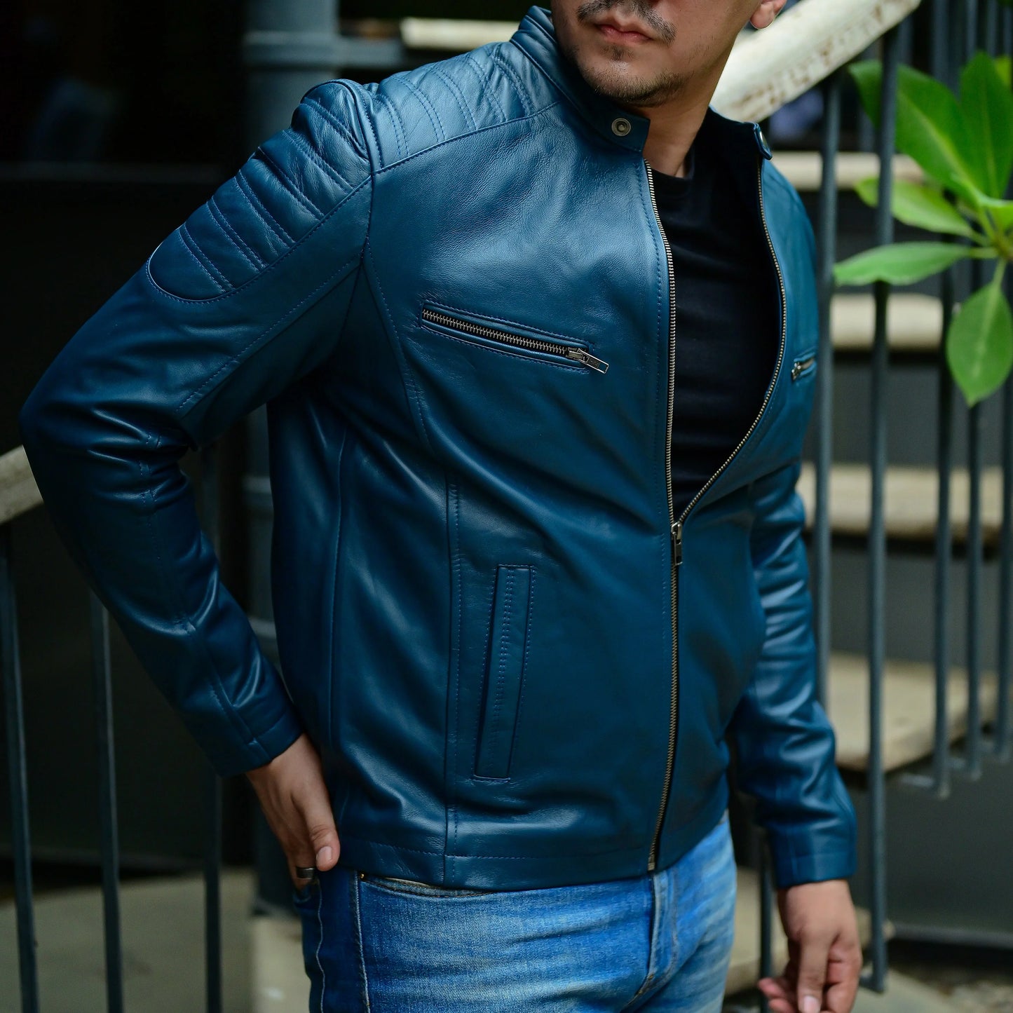 Handmade Jacket Leather Jacket Motorcycle Leather Jacket Men Leather Jacket