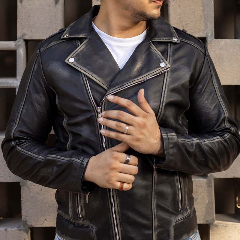 Handmade Jacket Real leather  jacket Men jacket Biker Leather Jacket Black leather jacket Motorcycle Jacket for Men