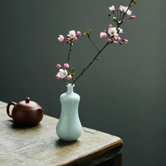 Mini White or Shadowy Blue Porcelain Vase