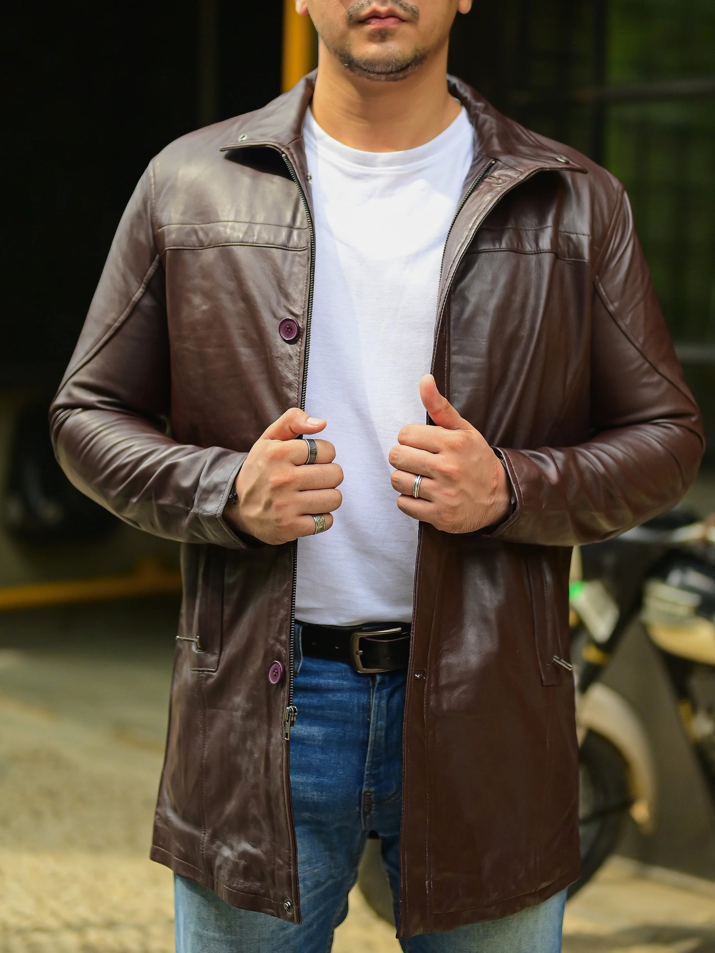 Handmade Coat Trench coat leather Long coat for men