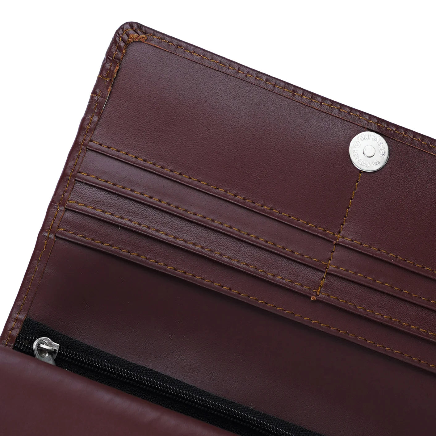 Women’s Leather Clutch Long Wallet Magnetic Flip Purse with Card, Cash and Mobile Slots
