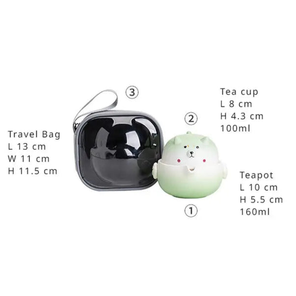 Shiba Inu Teapot Tea Cup Travel Set