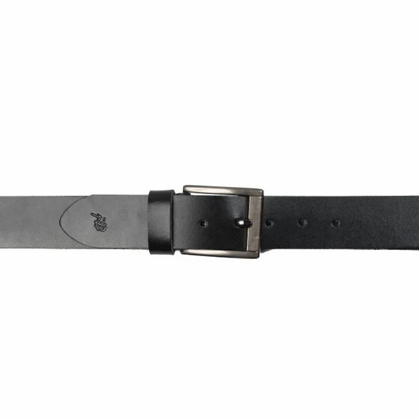 Men’s Black Minimal Laminated Leather Belt  Everyday Classic
