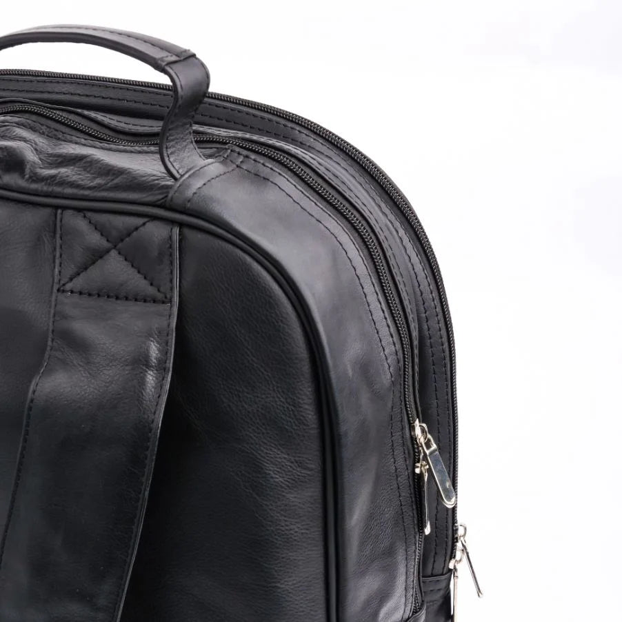 Black Leather Backpack Minimalist Laptop Bag Unisex Design Handmade Backpack Leather bag