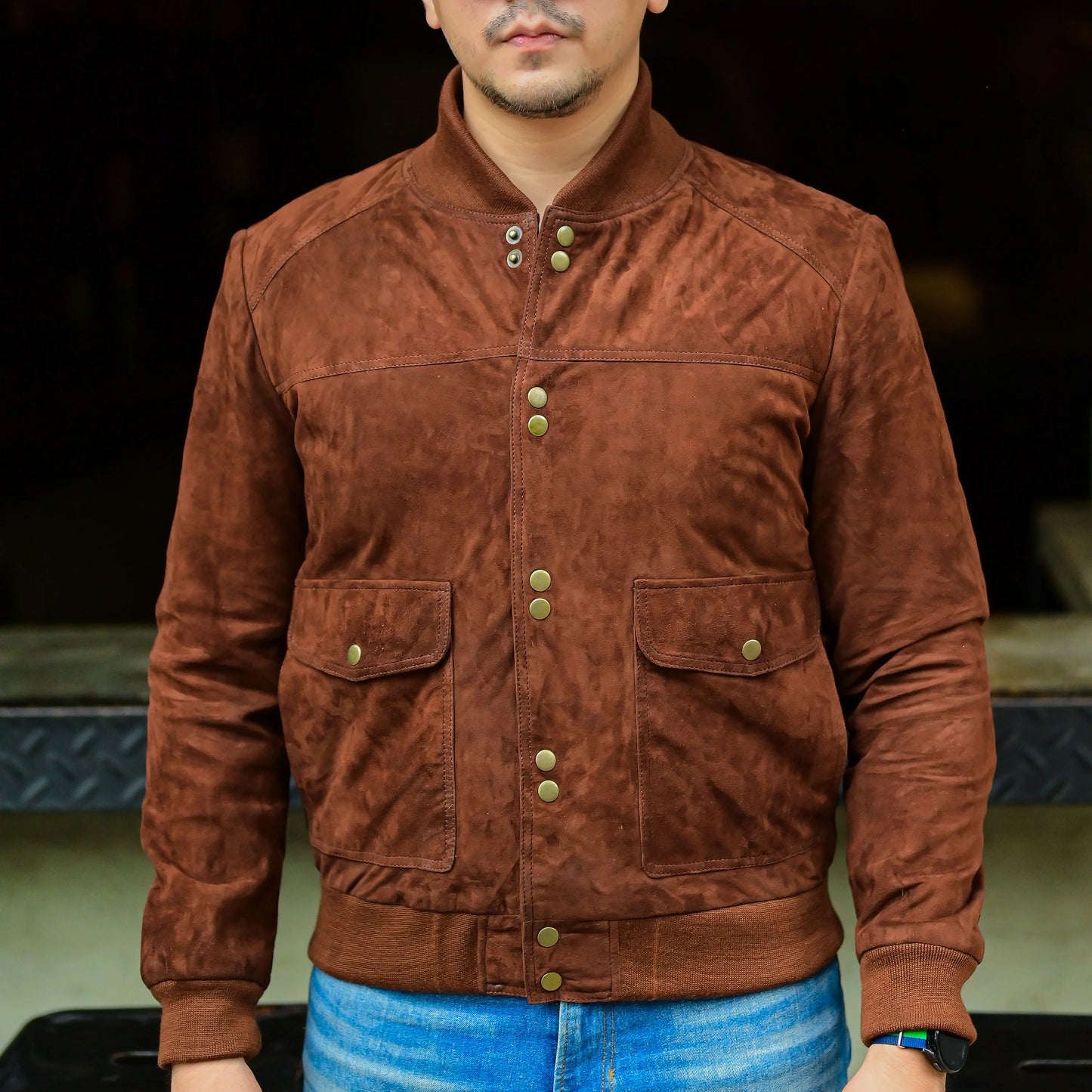 Real leather Jacket Handmade Jacket Bomber Jacket Men jacket Motorcycle jacket foe men