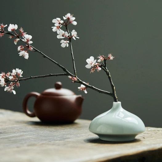 Mini White or Shadowy Blue Porcelain Vase