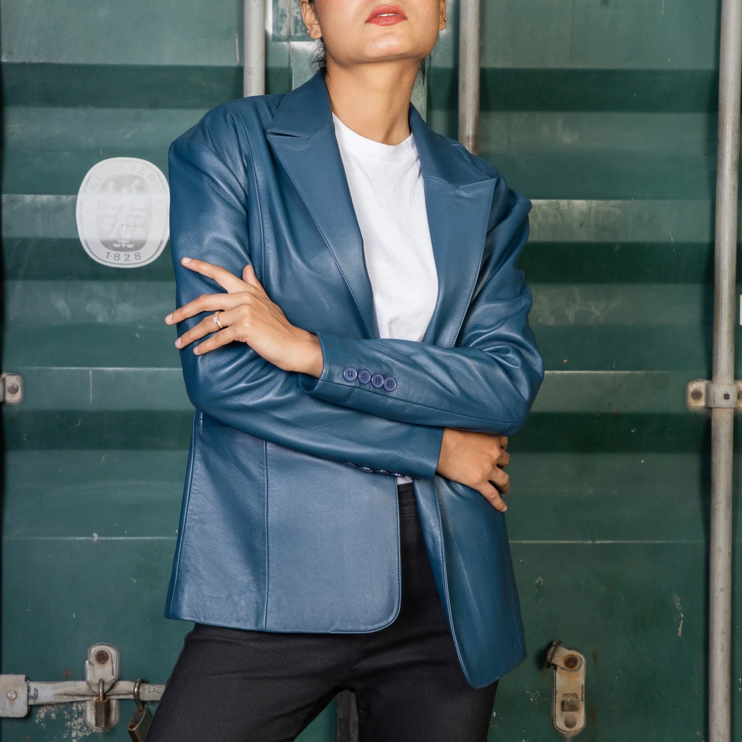 Handmade Blazer Leather Blazer Oversized Leather Blazer for Women Ladies Blazer