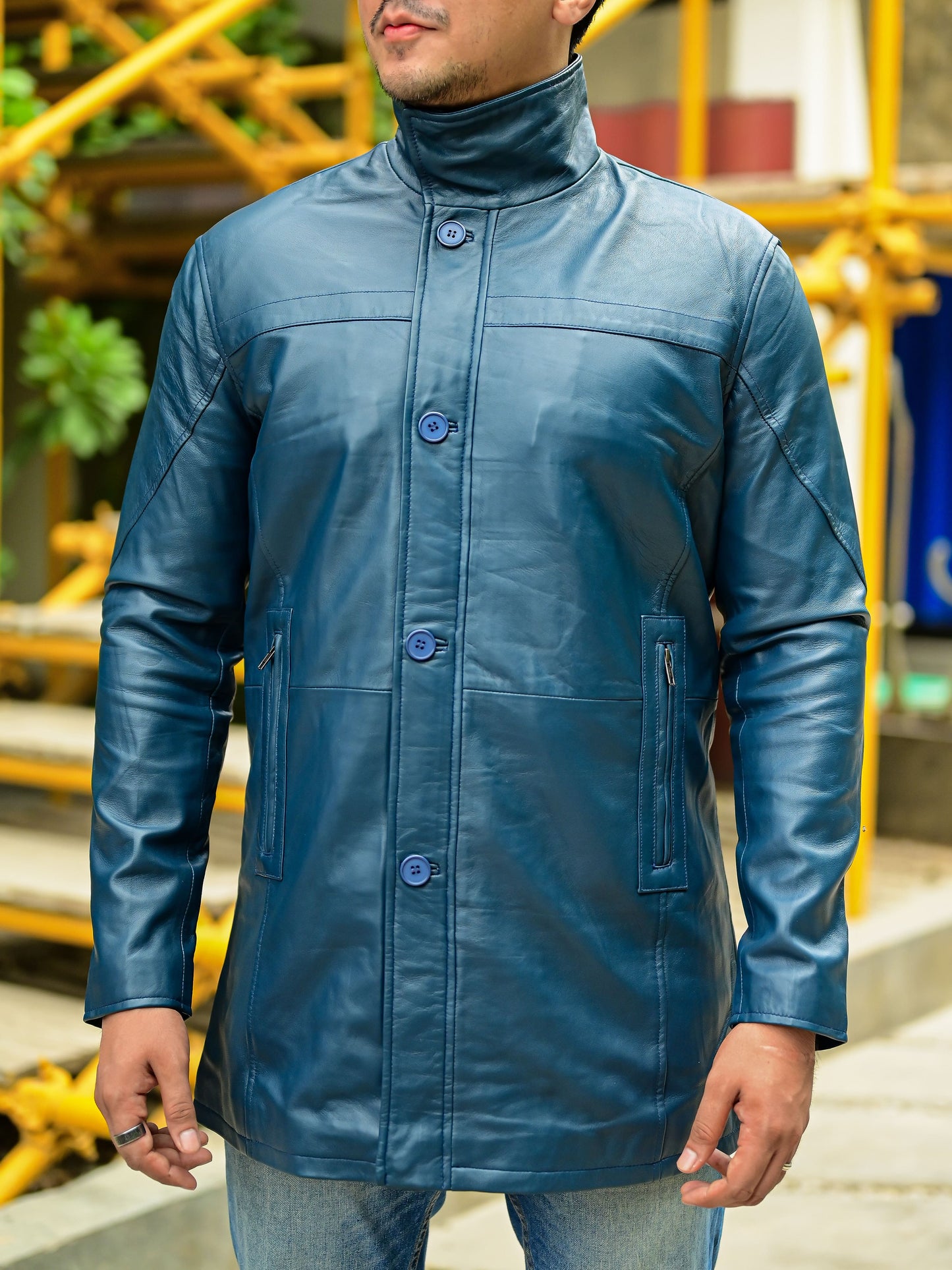 Handmade Coat Trench coat leather Long coat for men