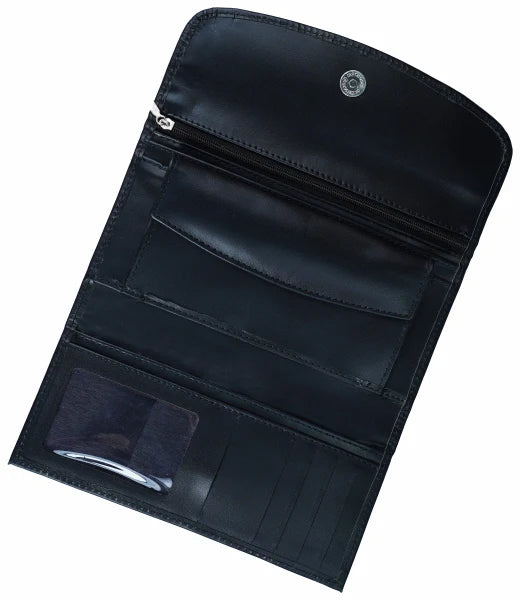 Women’s Essential Everyday Leather Clutch Wallet  Long Magnetic Flip Purse