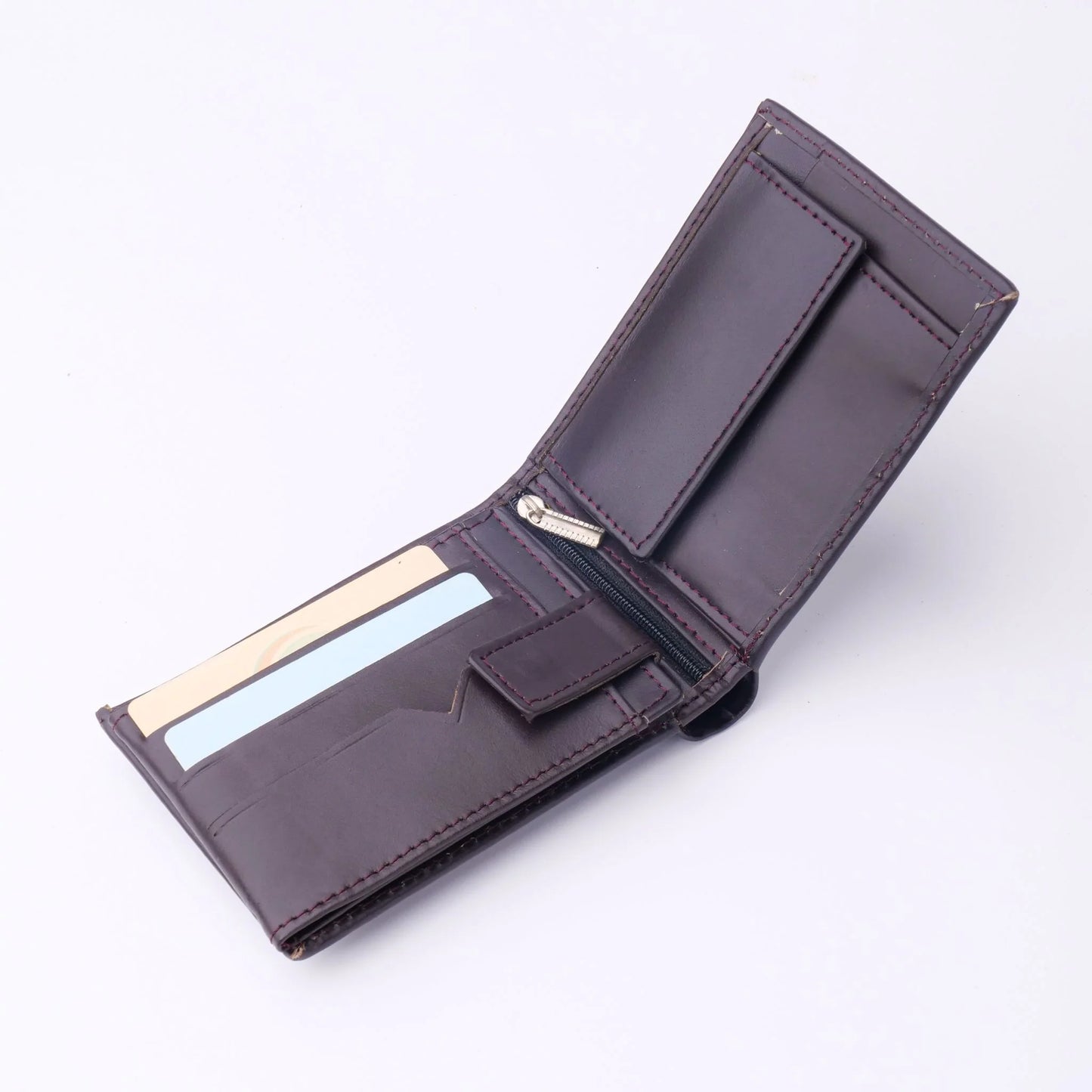 Men’s Leather Bi-Fold Wallet  Compact with Coin Pocket Unisex leather wallet