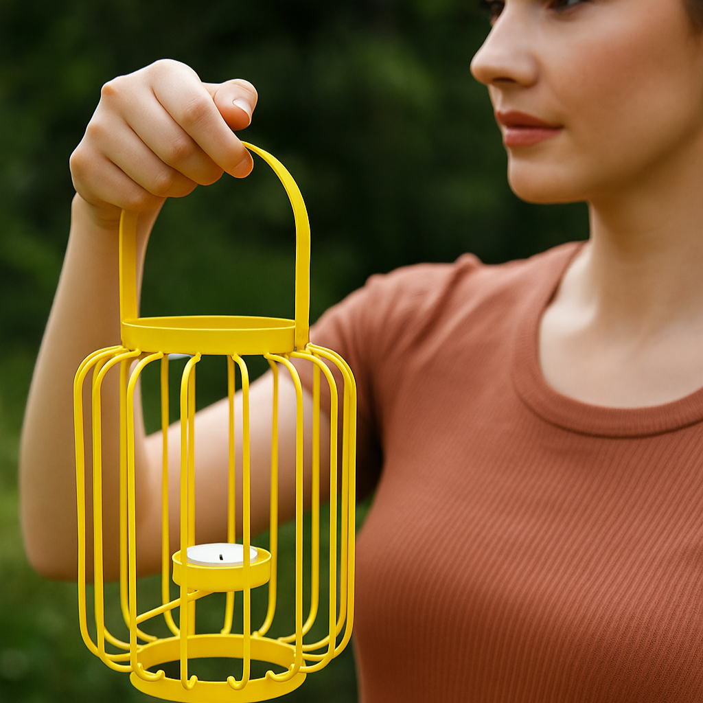 Iron Lantern Tea Light Holder