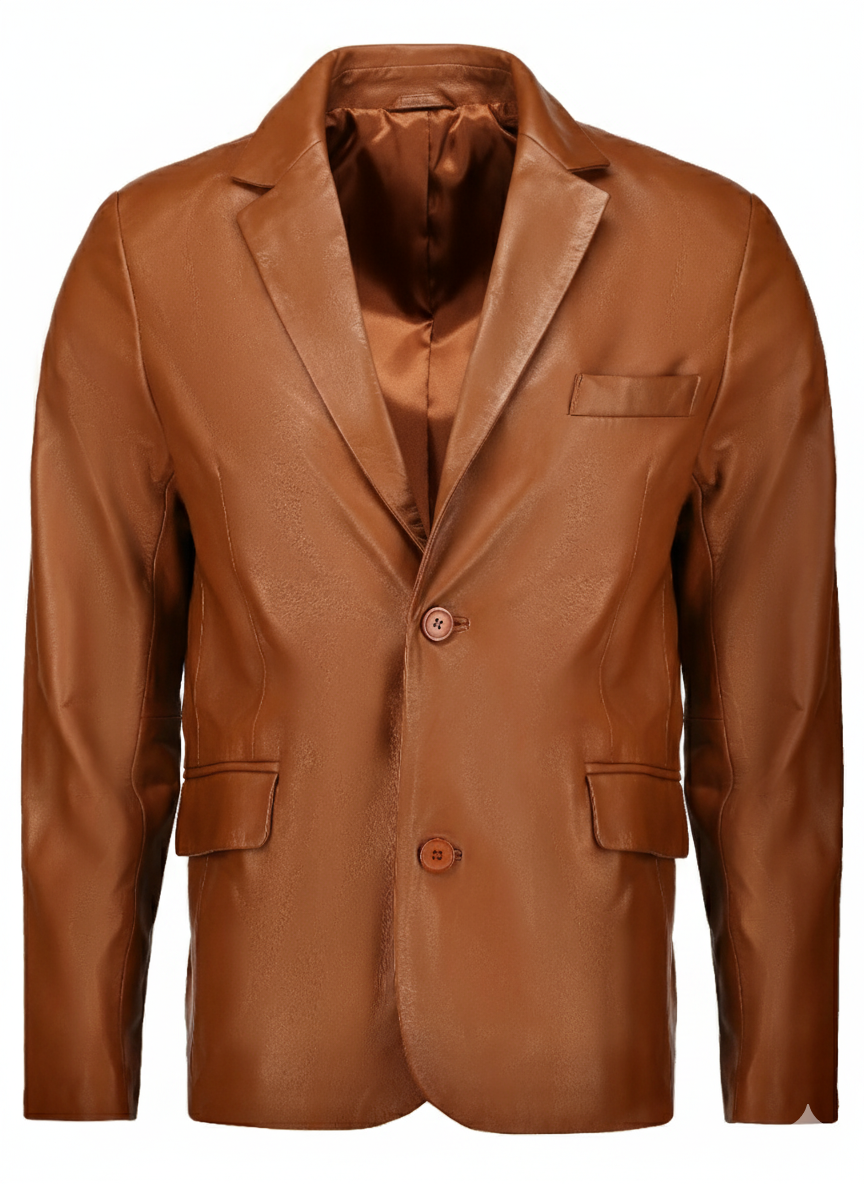 Handmade Coat Casual Leather Blazer Men Leather Coat