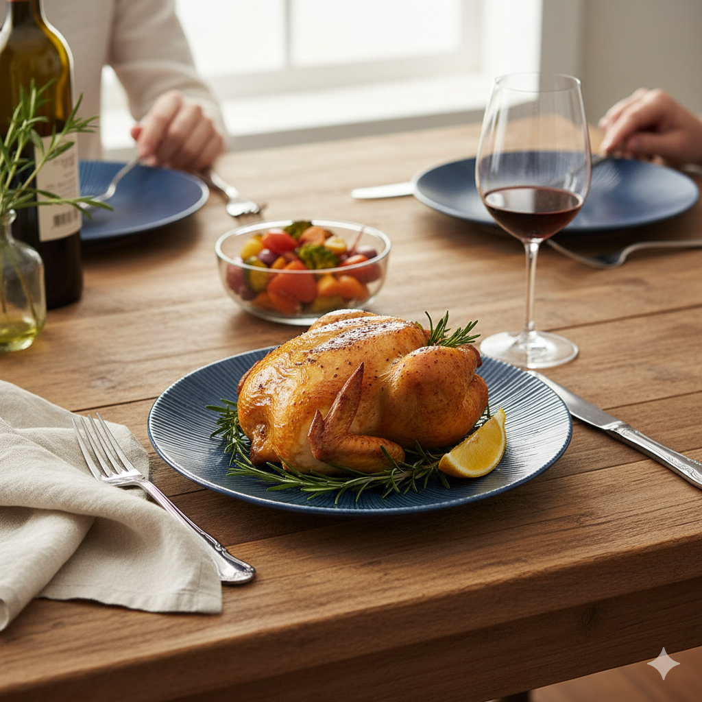 Handcrafted Blue Porcelain Plate Dinner plate