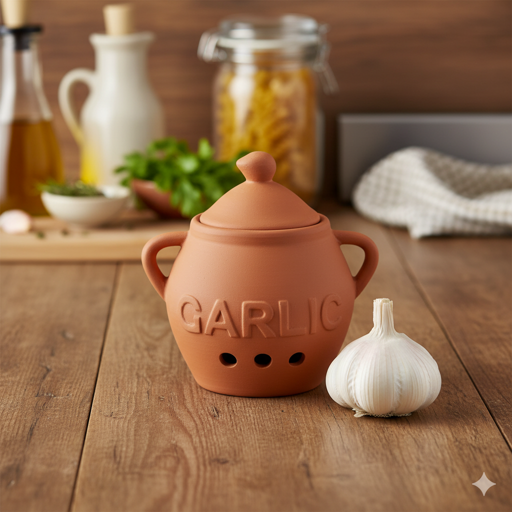 Garlic Keeper Pot Storage Jar for Fresh Garlic