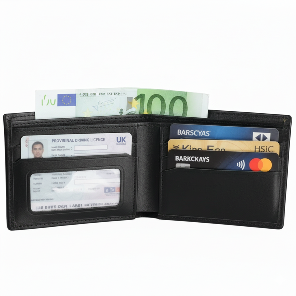 BI-FOLD Genuine Cow Leather Men’s Wallet – Slim and Minimalist