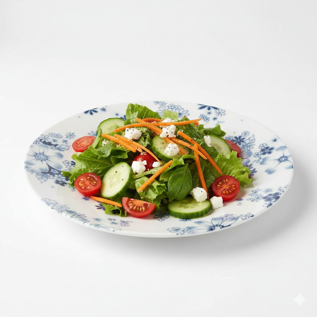 Hand Painted Blue Floral Porcelain Hana Glaze Dinner Plate