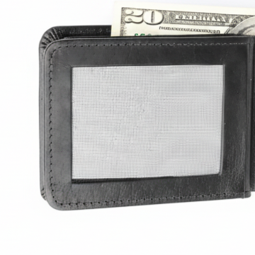 Three Pocket Leather Men Wallet Slim Bifold Card Holder & Cash Wallet Black Handmade Gift