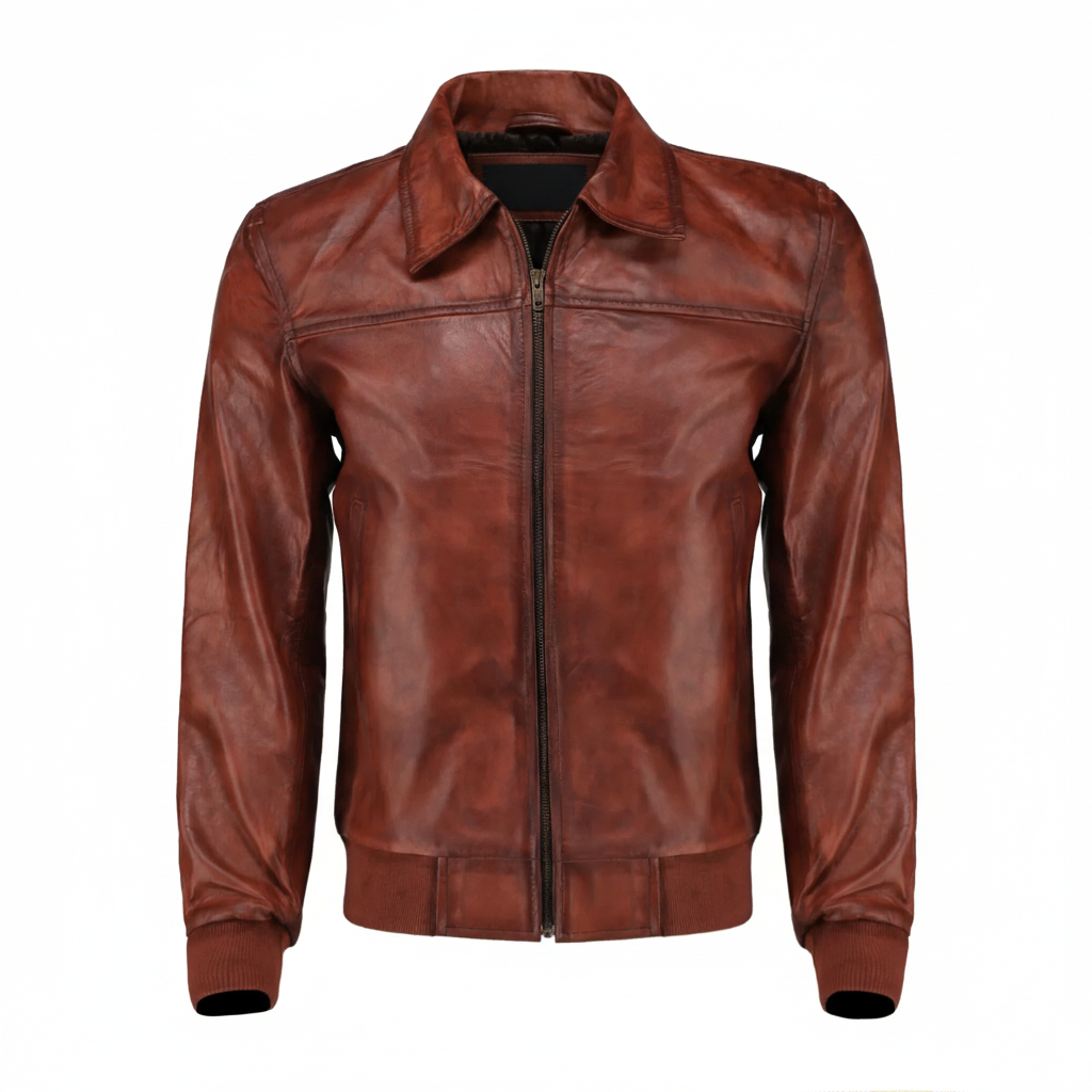 Handmade Leather Jacket Bomber Jacket Men Leather Jacket