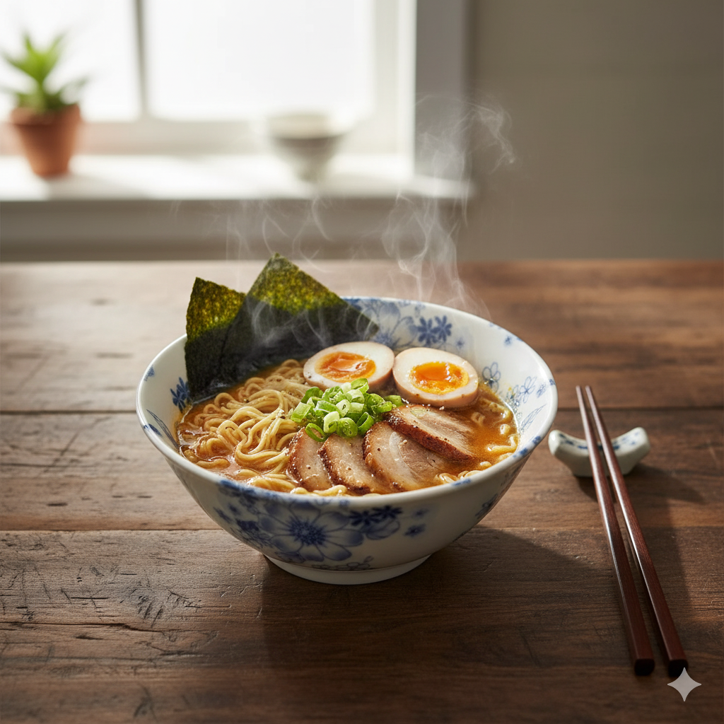 Hand Painted Blue Floral Porcelain Medium Bowl