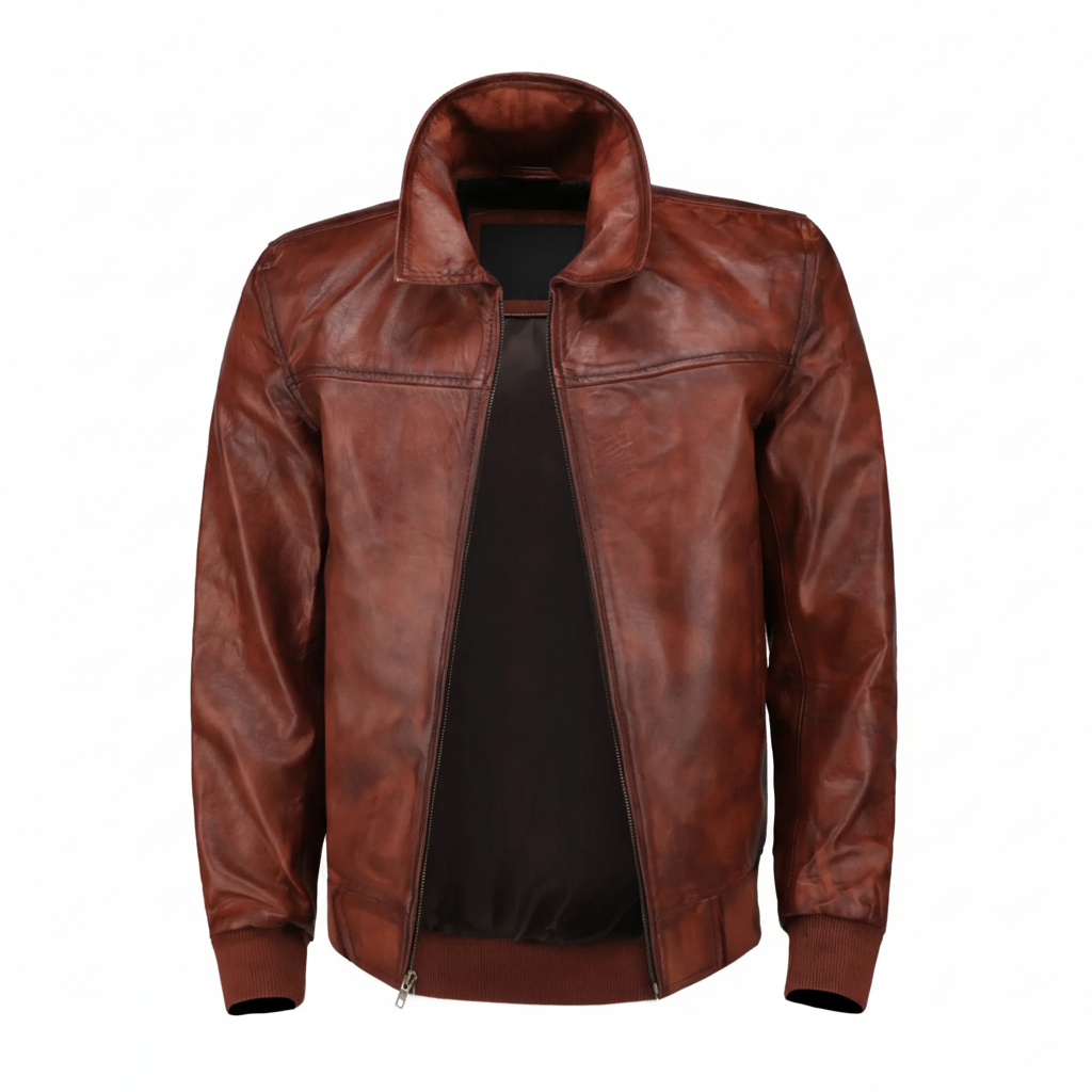 Handmade Leather Jacket Bomber Jacket Men Leather Jacket