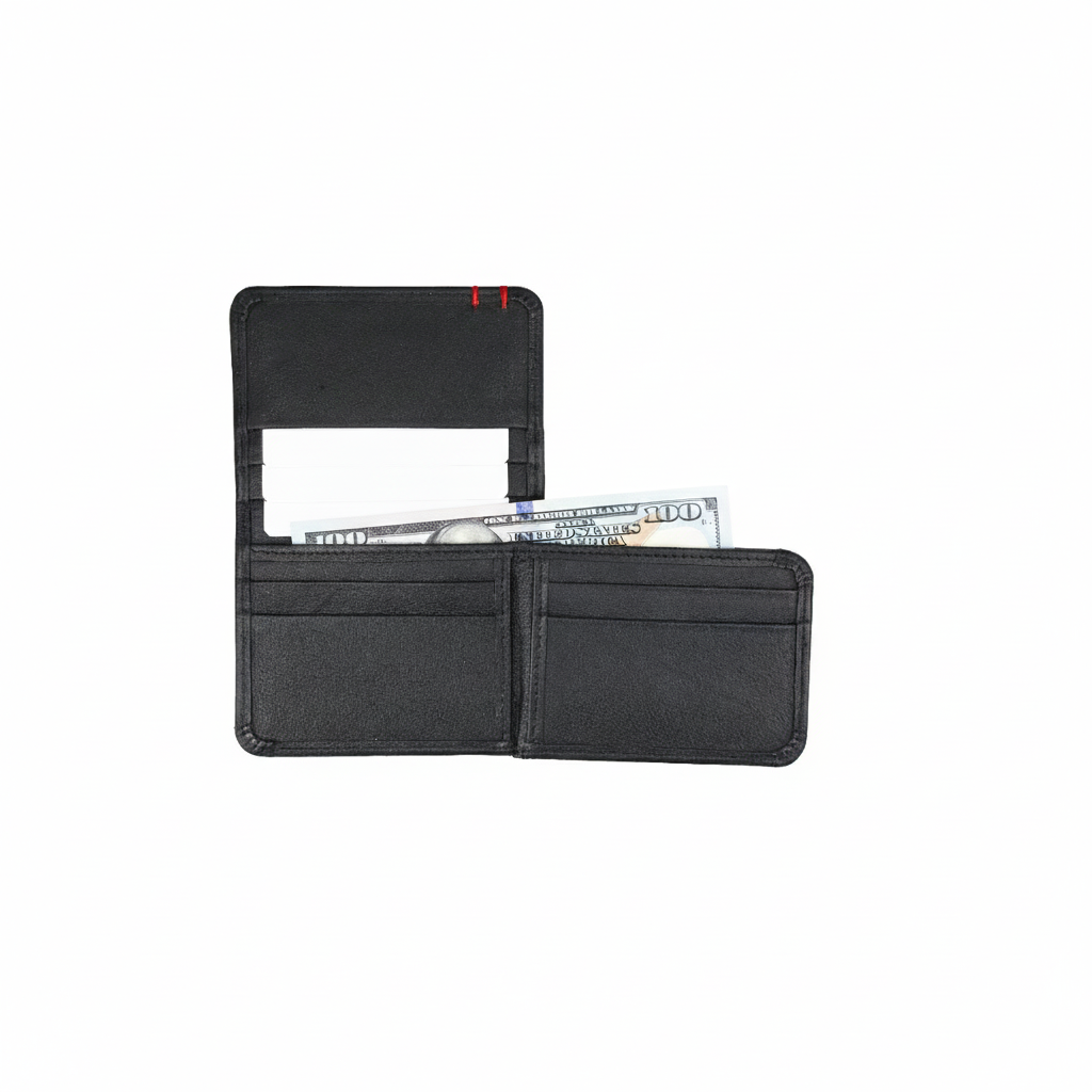 Sleek Minimalist Leather Wallet for Men Ultra-Slim Full-Grain Leather Cardholder