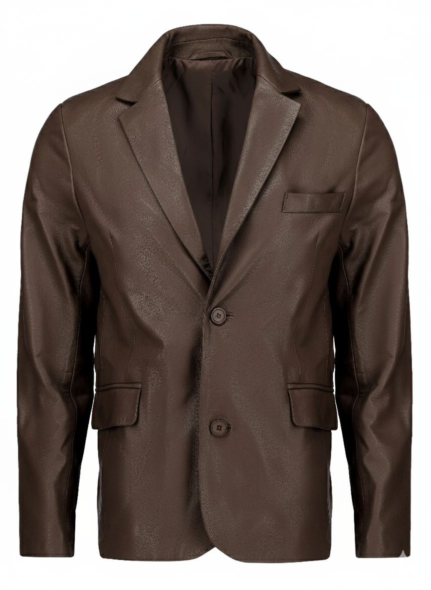 Handmade Coat Casual Leather Blazer Men Leather Coat