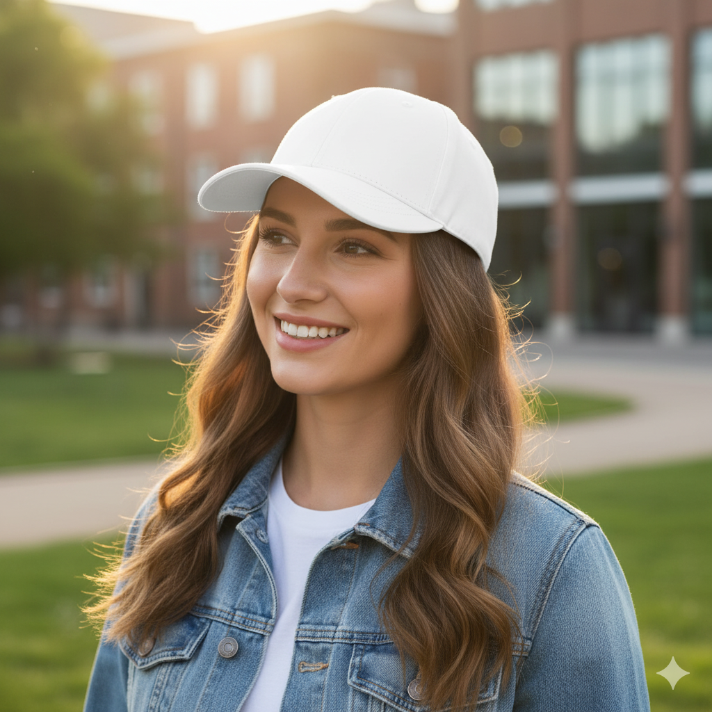 White Pure Leather Baseball Cap - Adjustable Strap & Genuine Leather Snapback Hat Unisex Pure Leather Cap