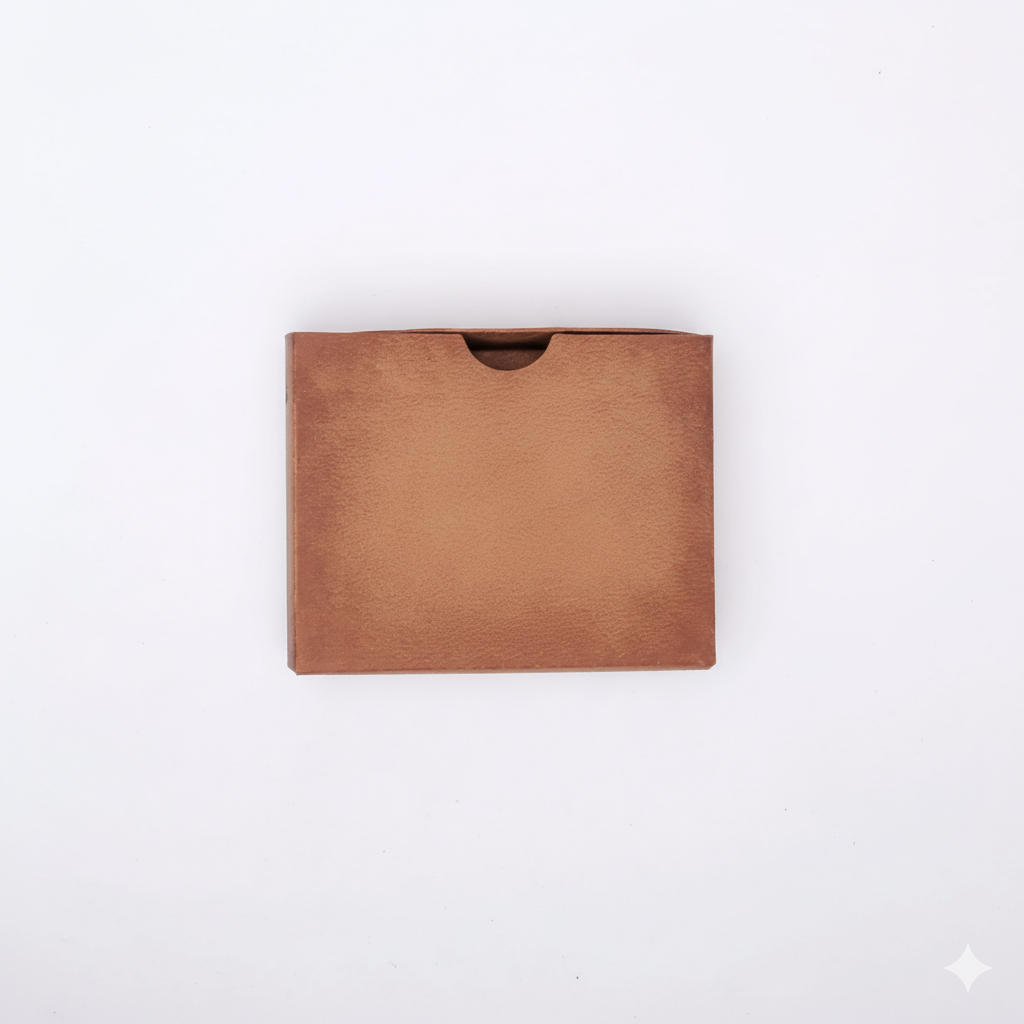 Burgundy Pure Leather Compact Wallet - Bifold with Coin Pocket & Dual ID Windows