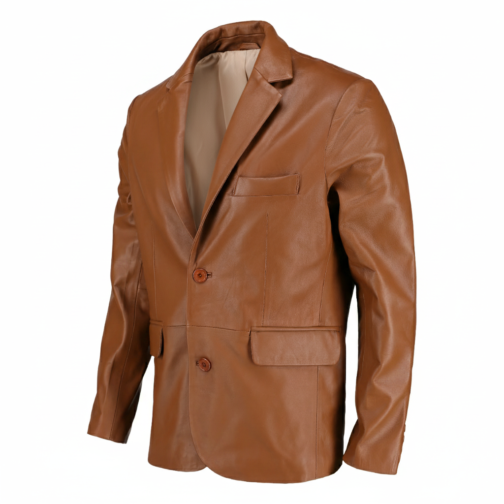 Handmade Coat Casual Leather Blazer Men Leather Coat