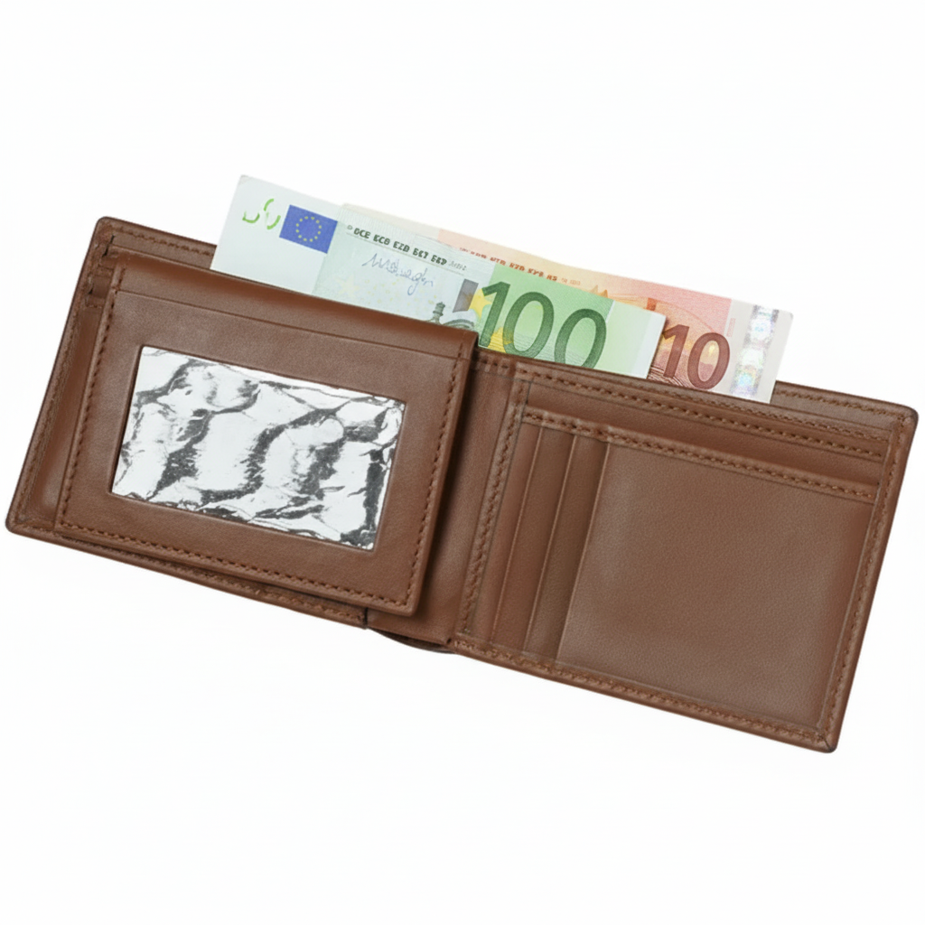 Men’s Leather Wallet with Detachable ID Card Holder