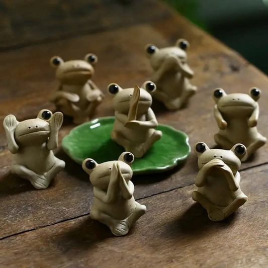 Handmade Frog Ceramic Tea Pet
