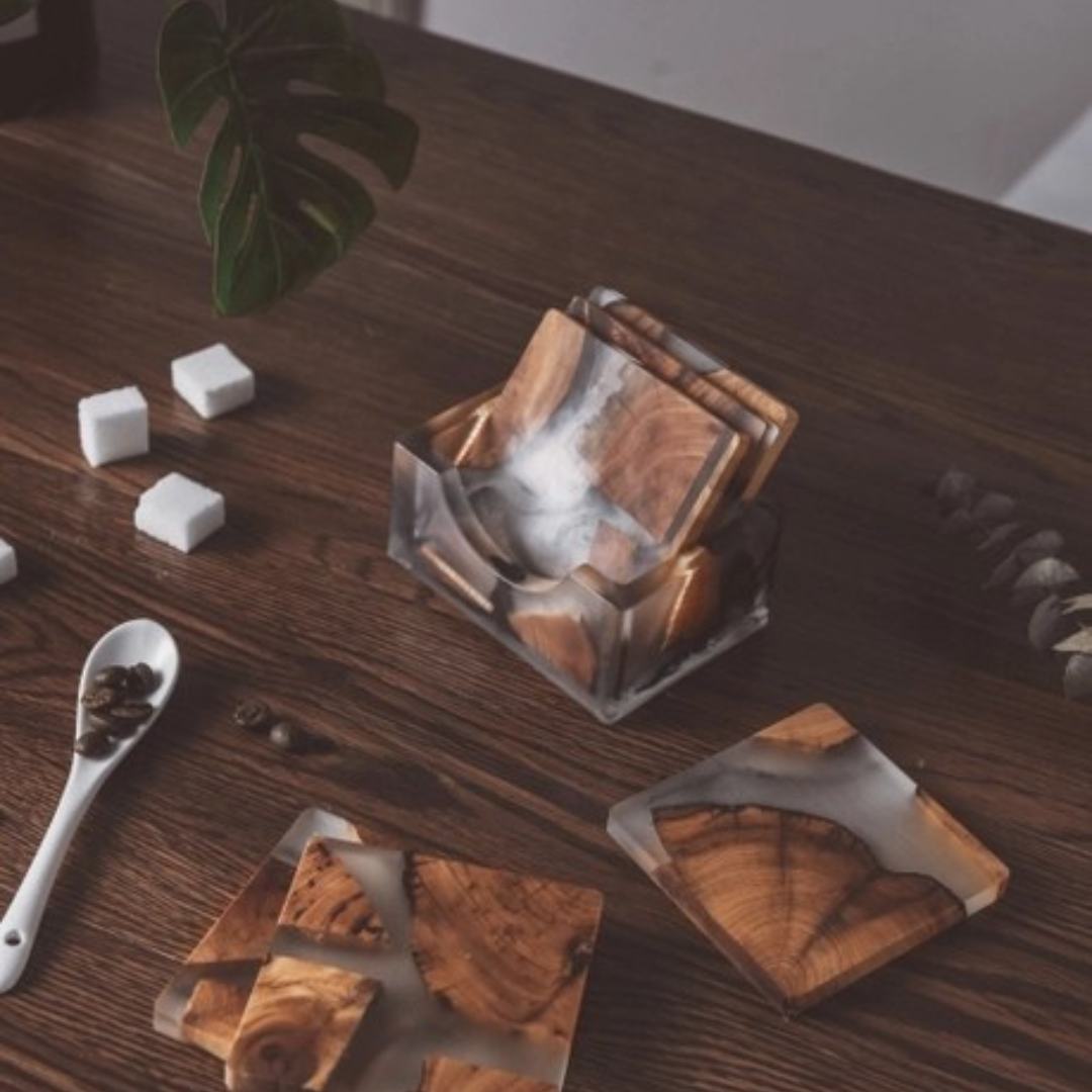 Handmade Cedar Wood Resin Coasters
