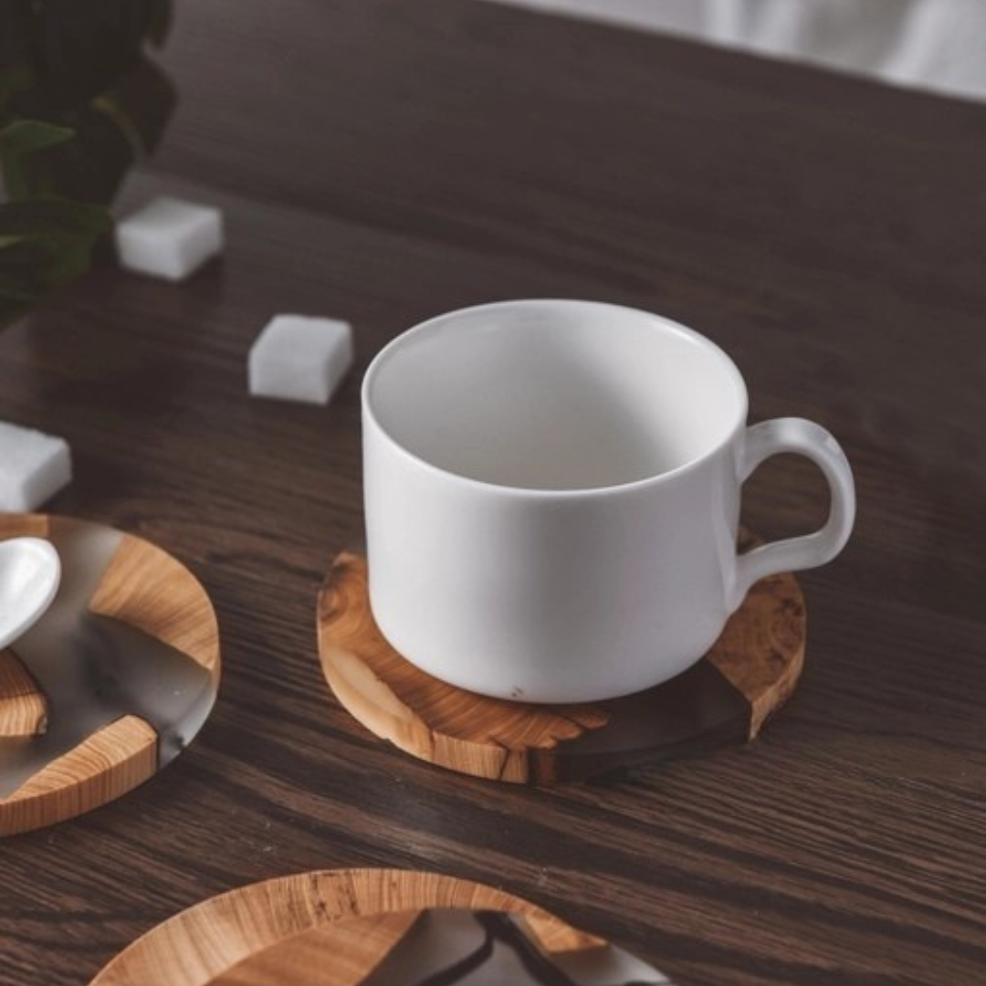 Standard Round Wooden Resin Coaster